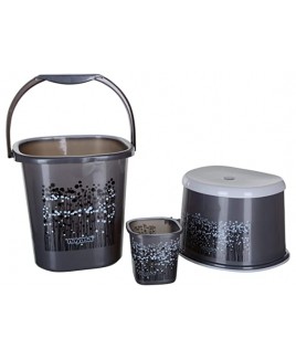 Bathroom Bucket, Mug and Stool Set Bathroom Bucket, Mug and Stool Set