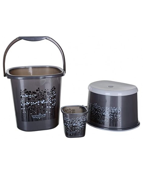 Bathroom Bucket, Mug and Stool Set Bathroom Bucket, Mug and Stool Set